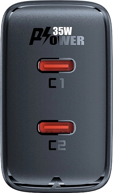 Ładowarka sieciowa Acefast A49 GaN PD 35 W 2 x USB-C Black (6974316282198) - obraz 4