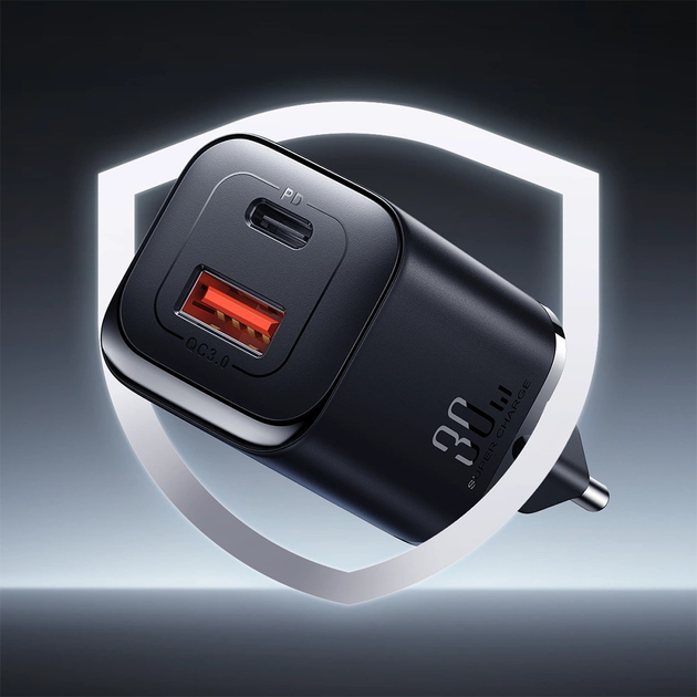 Мережевий зарядний пристрій JOYROOM JR-TCF08EU Speed Series 30 Вт USB-A USB-C Black (6956116774479) - зображення 11