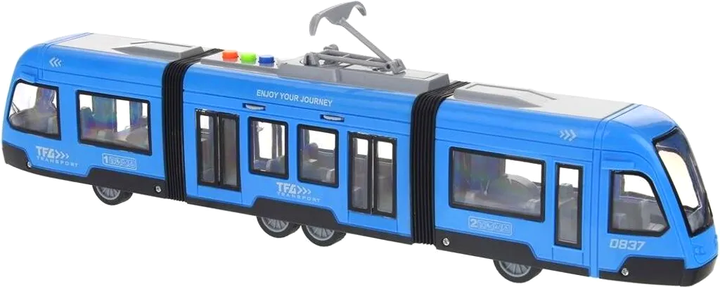Трамвай Nobo Kids на шарнірах зі світлом та звуком з відкриваючимися дверима синій CH-6995891 (5902963409638) - зображення 3