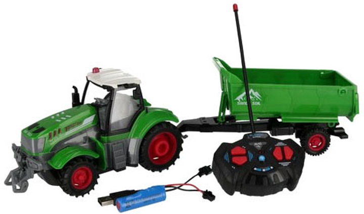 Traktor zdalnie sterowany Euro-Trade z przyczepą 542685 (5905523665130) - obraz 3