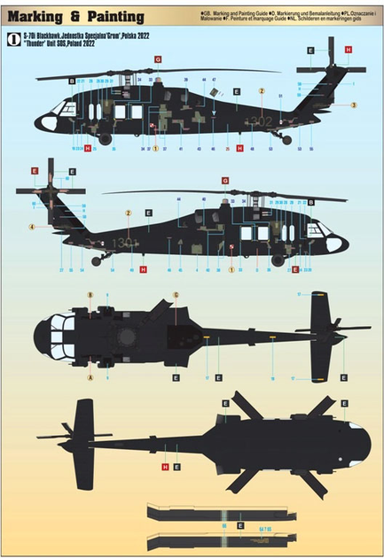 Model do sklejania Mistercraft Helikopter Sikorsky S-70i International 1:48 G-23 (5903852070236) - obraz 6