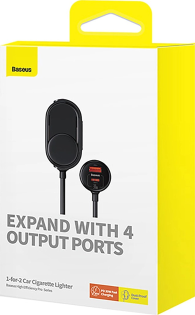 Adapter samochodowy Baseus High Efficiency Pro USB-A USB-C 30 W 2x gniazdo zapalniczki Black (6932172632243) - obraz 7