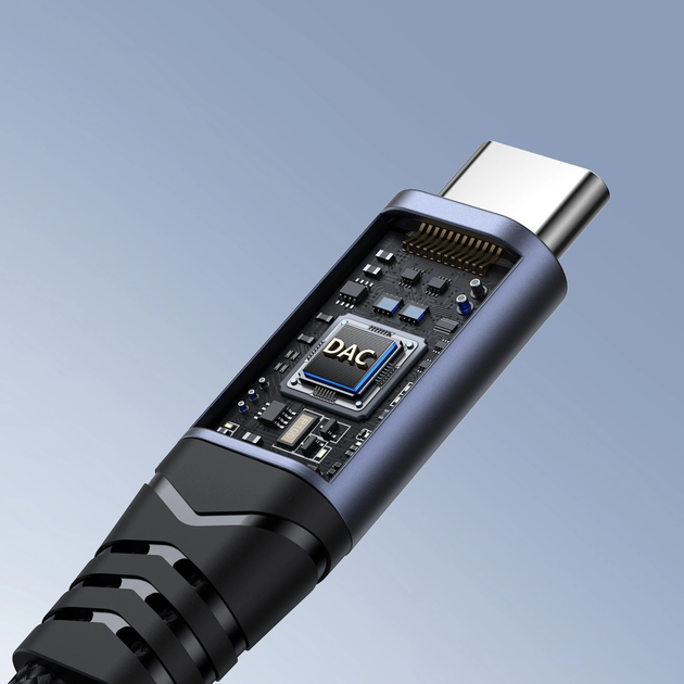 Adapter DAC JOYROOM SY-C02 USB-C - 3.5 mm Mini-Jack/USB-C Black (6956116773861) - obraz 8