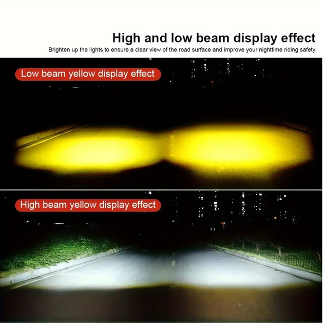 Светодиодная двухцветная фара Moto LED Mini Сова 20W 2000Lm 9-60V для мотоцикла, мопеда, скутера - изображение 3