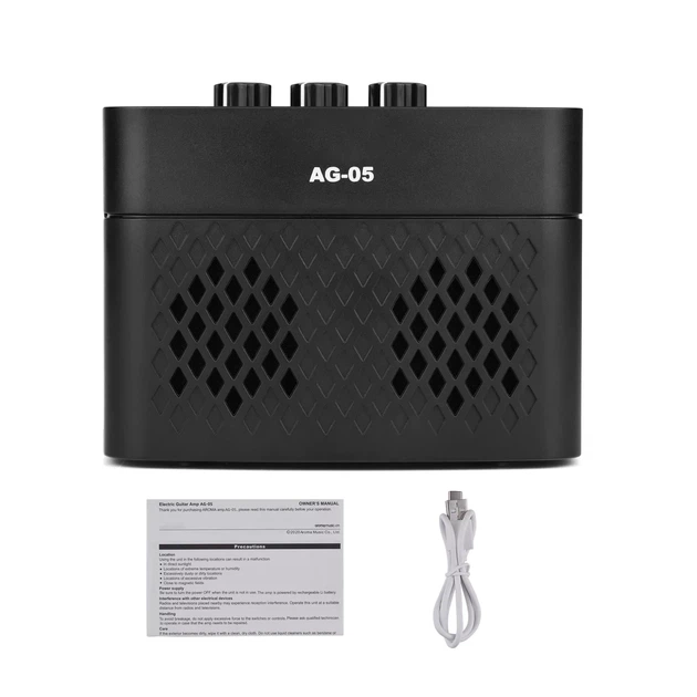 Комбоусилитель портативный для электрогитары Aroma AG-05 BK, Bluetooth, 5 ватт - изображение 6