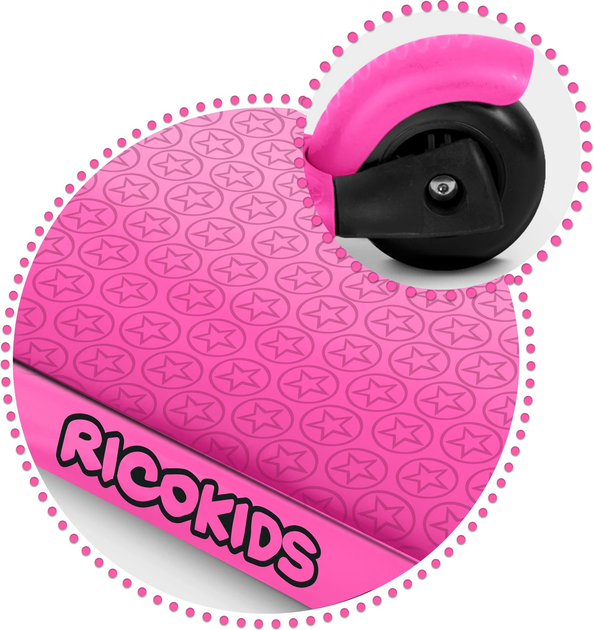 Hulajnoga dziecięca RICOKIDS Buggy trójkołowa Różowa (5903890611637) - obraz 8