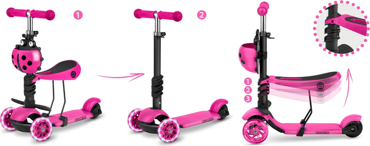 Hulajnoga dziecięca RICOKIDS Buggy trójkołowa Różowa (5903890611637) - obraz 14