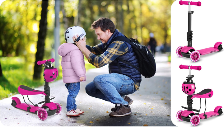 Hulajnoga dziecięca RICOKIDS Buggy trójkołowa Różowa (5903890611637) - obraz 15