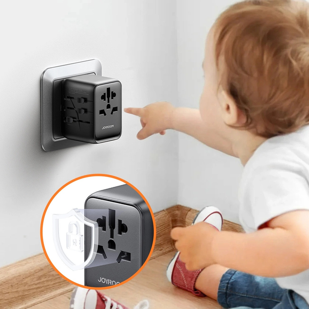 Мережевий зарядний пристрій JOYROOM JR-TCW01 3 x USB-A + USB-C 17 Вт US/EU/UK/AU/JP/CN Black (6956116701963) - зображення 11