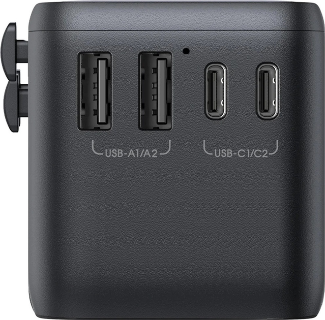 Ładowarka sieciowa podróżna JOYROOM JR-TCW02 2 x USB-A + 3 x USB-C 65 W US/EU/UK/AU/JP/CN Black (6956116701970) - obraz 4