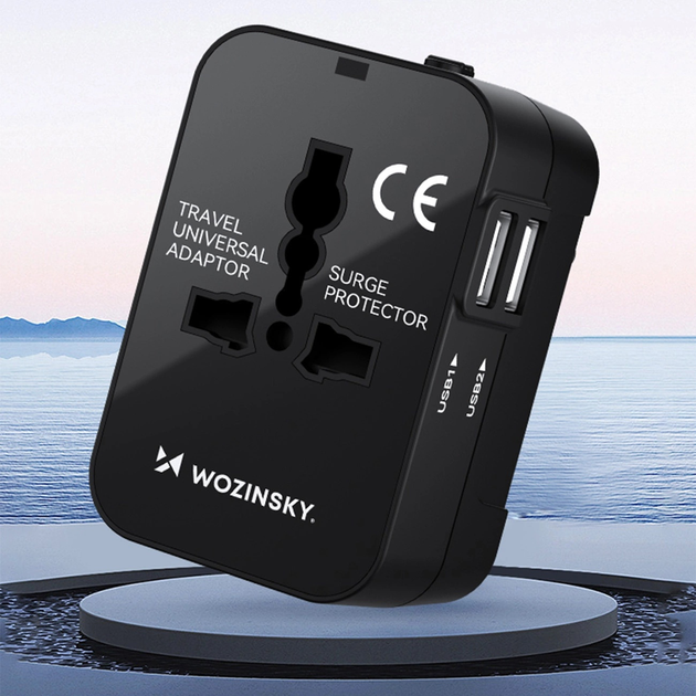 Мережевий зарядний пристрій Wozinsky WUTWC 2 x USB-A 24 Вт US/EU/UK/AU Black (5907769308512) - зображення 9