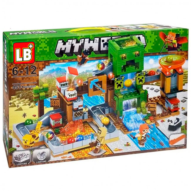 Конструктор «Шахта Кріпера» My World Minecraft (451 деталь, LED, LB313) - зображення 2