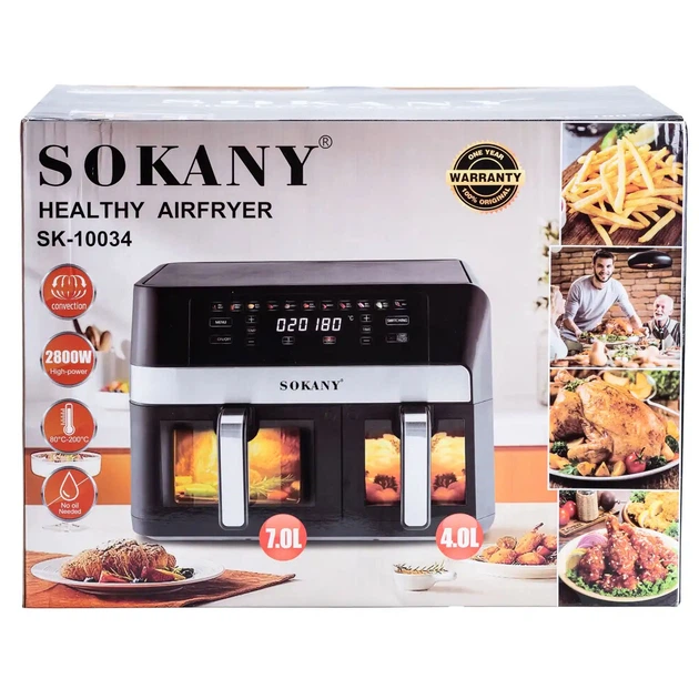 Аерогриль фритюрниця мультипіч SOKANY SK10008 SK-10034 на 11 літрів сенсорна чорний - зображення 6