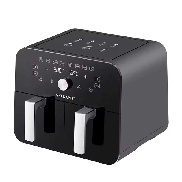 Аэрогриль фритюрница мультипечь SOKANY SK10008 на 10 л сенсорно-механическая черный - изображение 2
