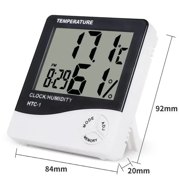 Електронний кімнатний термометр гігрометр із годинником KETOTEK НТС-1 - зображення 2