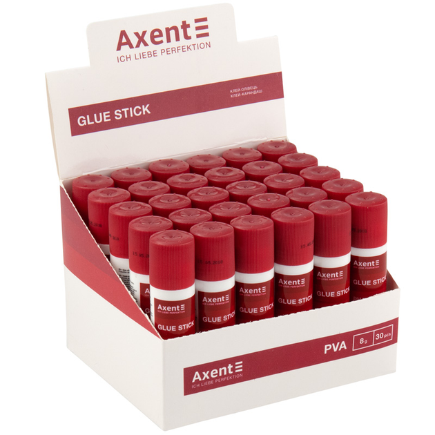 Комплект 30 шт. Клей-олівець PVA Axent 8 г. 7101-A 4250266253726 - Фото 2 Комплект 30 шт. Клей-олівець PVA Axent 8 г. 7101-A 4250266253726 - изображение 2