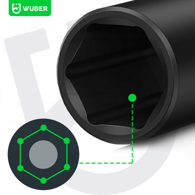 Набор ударных торцевых головок 1/2" 10-32мм 13шт. Wuber - изображение 7