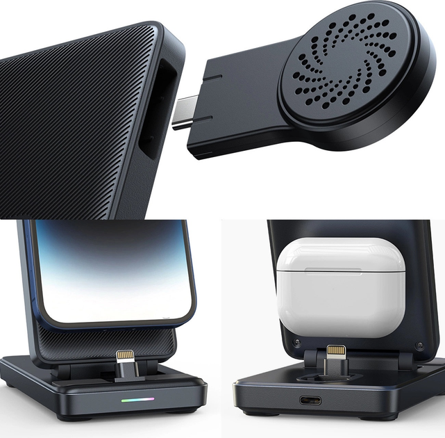 Stacja ładująca JOYROOM JR-WQS02 iPhone AirPods Apple Watch 4 in 1 Black (6956116772833) - obraz 13