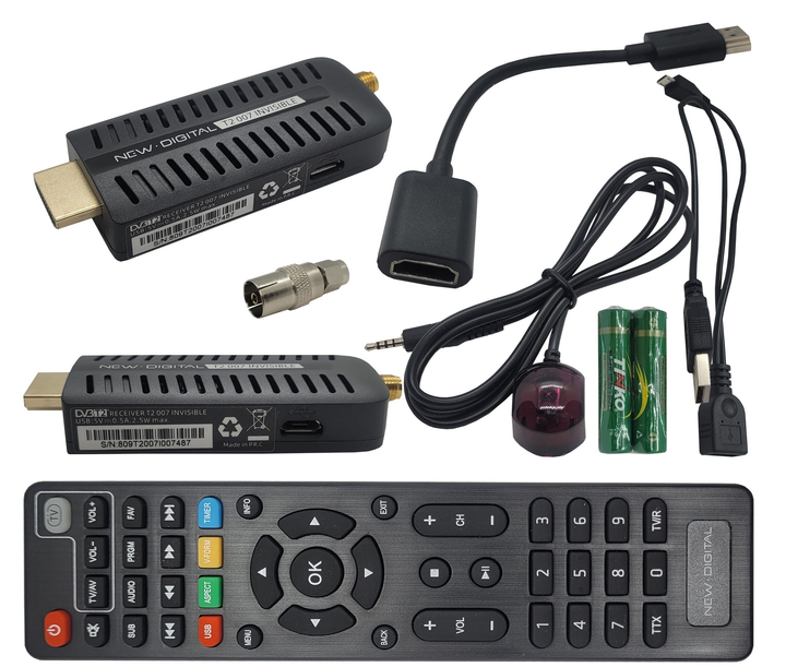 Tuner cyfrowy New Digital T2 007 DVB-T2 HEVC Invisible Black (4779049800150) - obraz 4