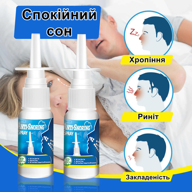 Спрей антихрап від закладеності носу Anti Snoring Spray 30 мл - зображення 2