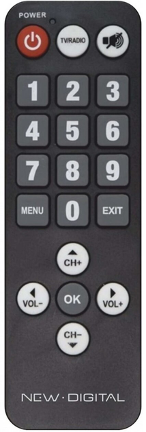 Tuner cyfrowy New Digital T2 265 HD Senior DVB-T2 HEVC Black (4779049800129) - obraz 4
