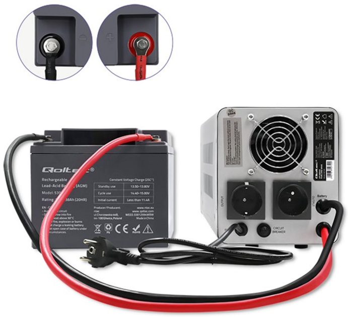 UPS Qoltec Pure Sine Wave 800VA/560W (5901878507200) (955555903029799) - Outlet - obraz 4