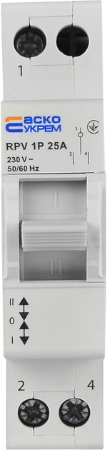 Ручной переключатель ввода (I-0-II) RPV 1P 25A АСКО (A0010220001) - изображение 2