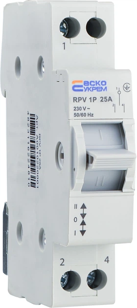 Ручной переключатель ввода (I-0-II) RPV 1P 25A АСКО (A0010220001) - изображение 4