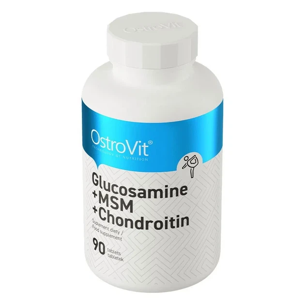 Глюкозамін + МСМ + Хондроїтин, GLUCOSAMINE + MSM + CHONDROITIN, OstroVit, 90 таблеток - зображення 2