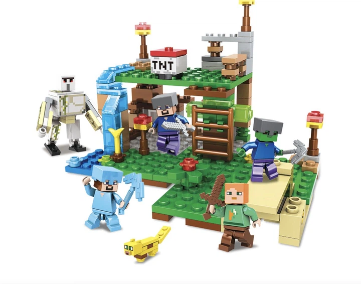 Конструктор Майнкрафт 310 деталей+персонажи, детский набор Minecraft My World Mineworld Скала у водопада SJ81005 - Фото 10 Конструктор Майнкрафт 310 деталей+персонажи, детский набор Minecraft My World Mineworld Скала у водопада SJ81005 - изображение 10