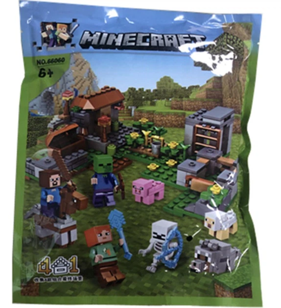 Конструктор Майнкрафт 233 деталей+персонажи, детский набор Minecraft My World Mineworld Лесной тайник SJ82004 - изображение 2