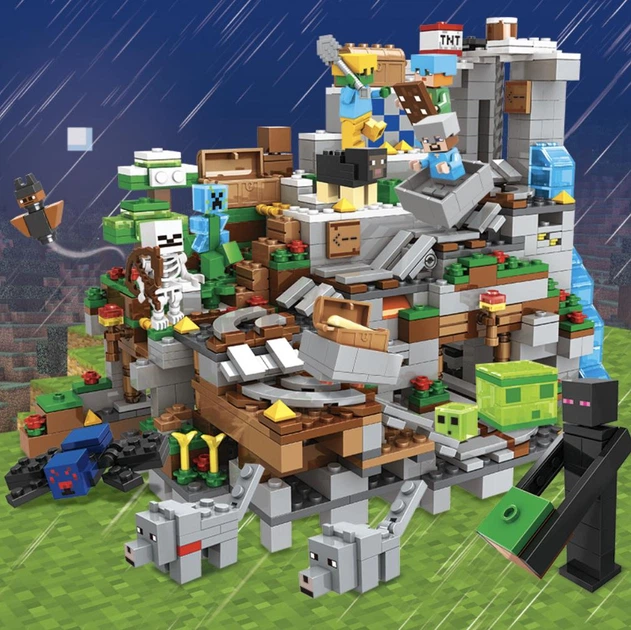 Конструктор Майнкрафт 1089 деталей+персонажі, дитячий набір Minecraft My World Mineworld Печера в горах SJ8806 - Фото 1 Конструктор Майнкрафт 1089 деталей+персонажі, дитячий набір Minecraft My World Mineworld Печера в горах SJ8806 - зображення 1