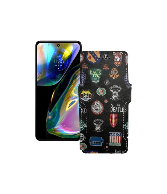 Чохол-книжка з екошкіри для телефону Motorola Moto G82 Бітлз - Фото 1 Чохол-книжка з екошкіри для телефону Motorola Moto G82 Бітлз - зображення 1