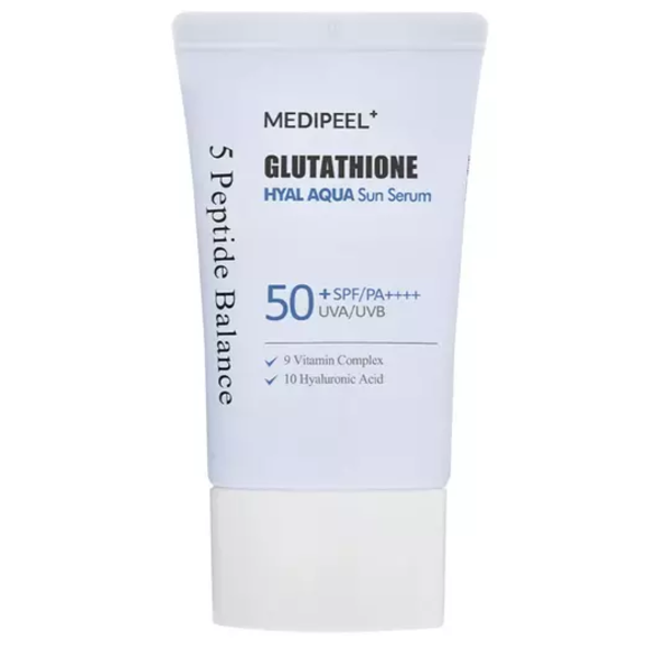 Увлажняющая солнцезащитная эмульсия с глутатионом Medi-Peel Glutathione Hyal Aqua Sun Serum SPF50+ PA++++ 50 мл - изображение 4