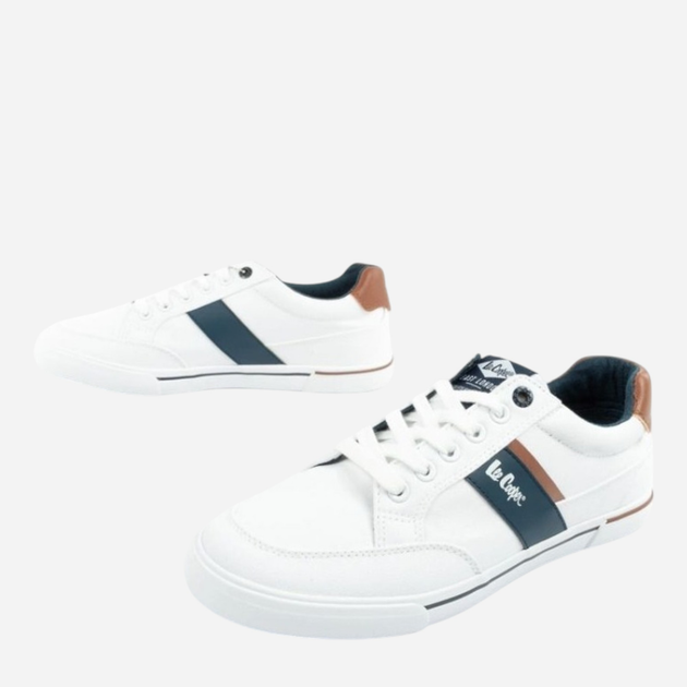Tenisówki męskie materiałowe do kostki Lee Cooper LCW-25-02-3244M 44 29.3 cm Białe - obraz 6