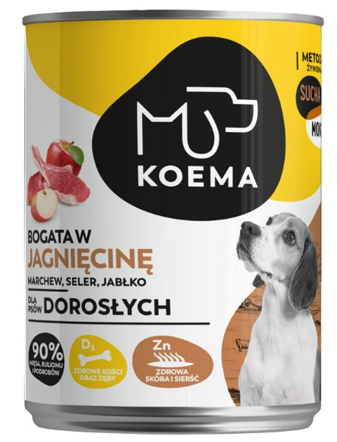 Opakowanie mokrej karmy dla psów Koema Dziczyzna, jagnięcina, wołowina 6 szt x 400 g (5904734019459) - obraz 3