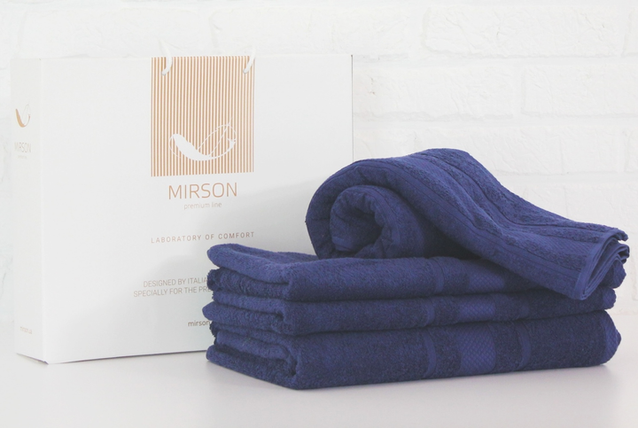 Набір лазневих рушників MirSon №5076 Elite SoftNess Kingblue 40х70, 50х90, 70х140, 100х150 від Rozetka на платформі USKIDKA Акція на Набір лазневих рушників MirSon №5076 Elite SoftNess Kingblue 40х70, 50х90, 70х140, 100х150 від Rozetka