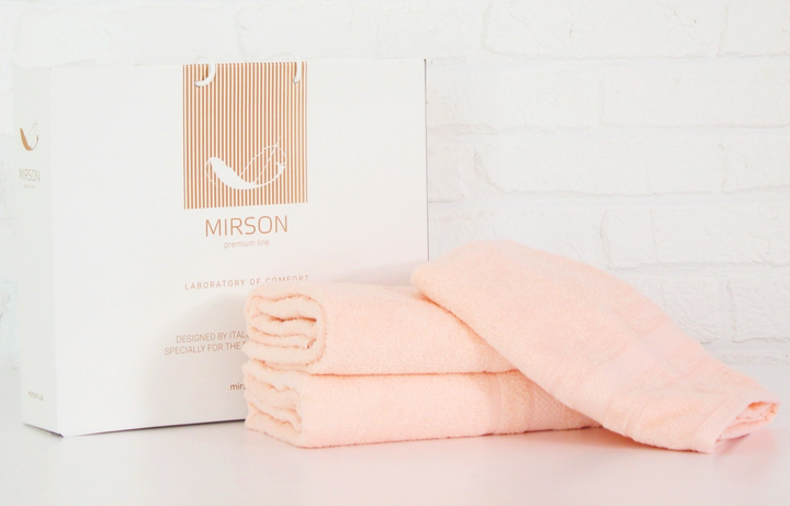 Набір лазневих рушників MirSon №5080 Elite SoftNess Peach 50х90, 70х140, 100х150 від Rozetka на платформі USKIDKA Акція на Набір лазневих рушників MirSon №5080 Elite SoftNess Peach 50х90, 70х140, 100х150 від Rozetka