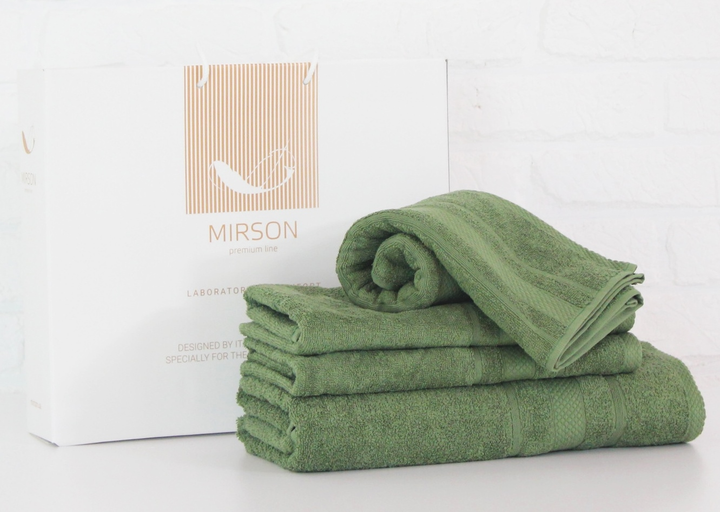 Набір лазневих рушників MirSon №5079 Elite SoftNess Military 40х70, 50х90, 70х140, 100х150 від Rozetka на платформі USKIDKA Акція на Набір лазневих рушників MirSon №5079 Elite SoftNess Military 40х70, 50х90, 70х140, 100х150 від Rozetka