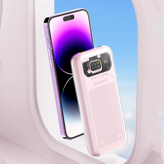 УМБ Acefast M1 10000 mAh Sparkling Series Fast Charging 30W Pink (6974316282006) - зображення 10