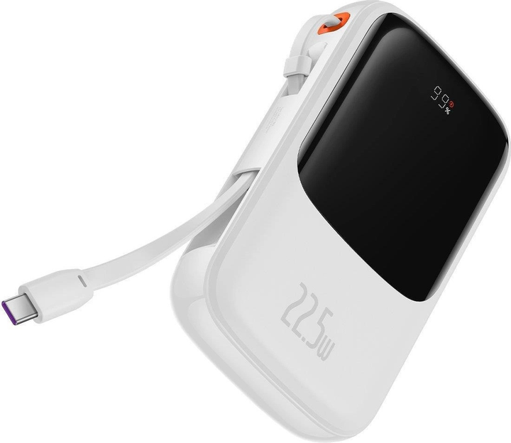 Powerbank Baseus Power Bank Qpow Digital Display USB-C 10000 mAh 22.5 W White (PPQD060102) - obraz 4