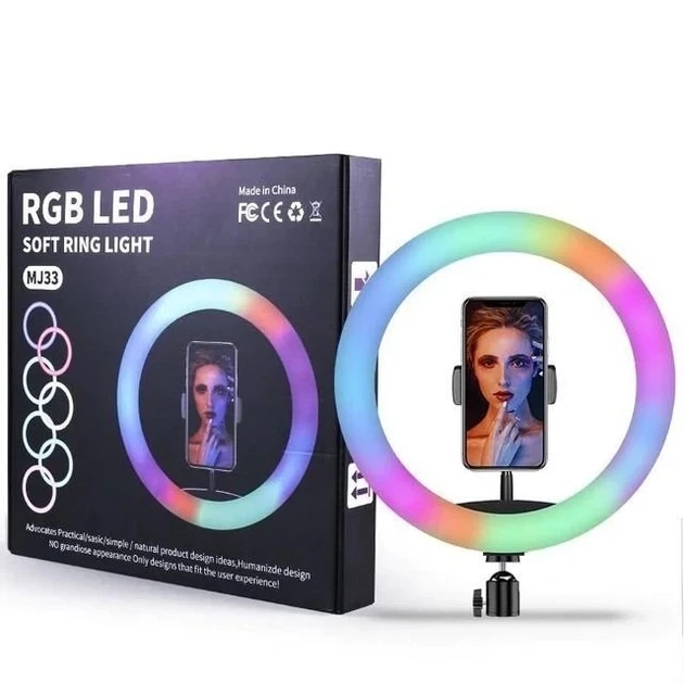 Кольцевая LED лампа 33 см RGBW 8 цветов светло подсветка SOFT RING LIGHT MJ33 - Фото 9 Кольцевая LED лампа 33 см RGBW 8 цветов светло подсветка SOFT RING LIGHT MJ33 - изображение 9