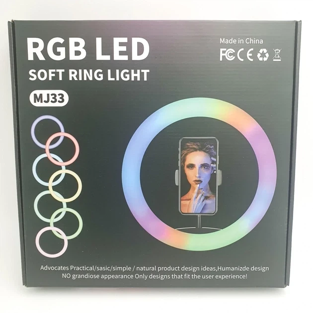 Кольцевая LED лампа 33 см RGBW 8 цветов светло подсветка SOFT RING LIGHT MJ33 - Фото 12 Кольцевая LED лампа 33 см RGBW 8 цветов светло подсветка SOFT RING LIGHT MJ33 - изображение 12