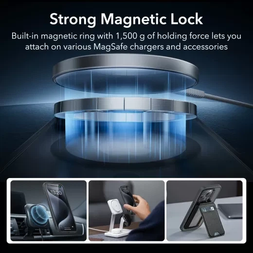 Чехол со стеклом ESR Classic Pro Case (HaloLock) Set Clear для iPhone 15 Pro (1A7230603) - изображение 5