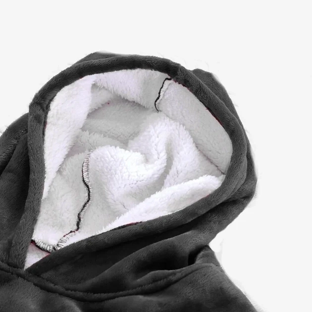 Плед Толстовка з каптуром та руками Huggle Hoodie 3-в-1 Плед з руками Двосторонній Теплий Худи Халат One size - Фото 8 Плед Толстовка з каптуром та руками Huggle Hoodie 3-в-1 Плед з руками Двосторонній Теплий Худи Халат One size - зображення 8