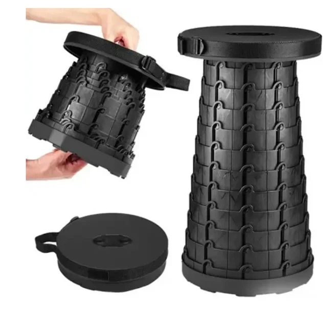 Складной телескопический стул для рыбалки пикника Telescopic stool Черный - изображение 4