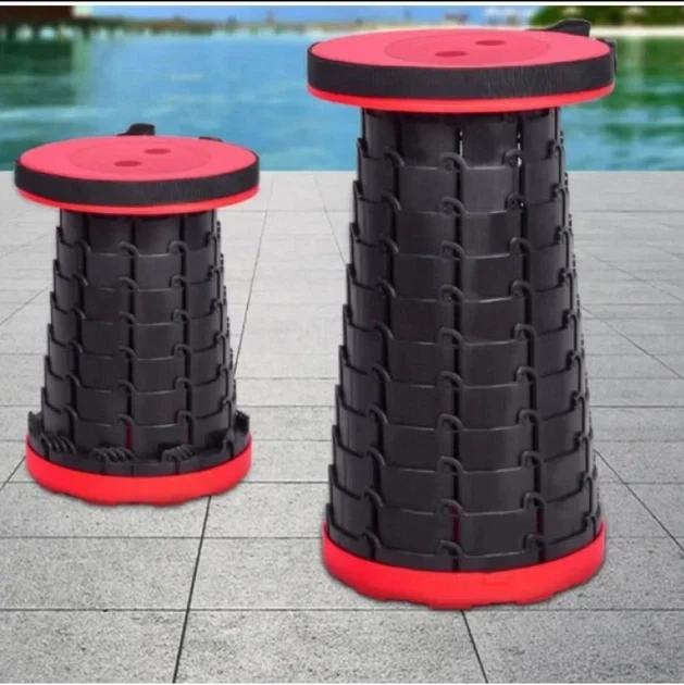Стул складной Тelescopic stool раскладной телескопический Черно-красный - Фото 11 Стул складной Тelescopic stool раскладной телескопический Черно-красный - изображение 11