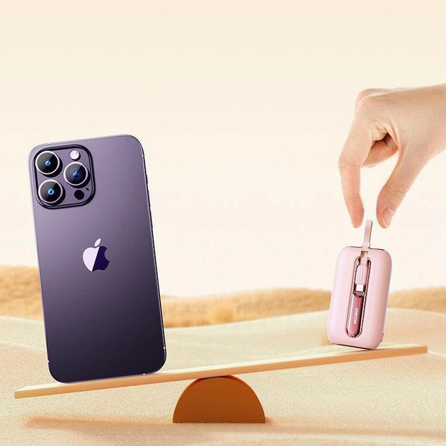 Powerbank JOYROOM JR-L012 Colorful Series 10000 mAh USB-C/Lightning 22.5 W Pink (6956116701727) - obraz 11
