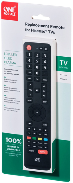 Pilot One For All Hisense TV Replacement Remote (URC 1916) - obraz 4