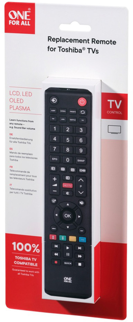 Pilot One For All Toshiba TV Replacement Remote (URC1919) - obraz 4